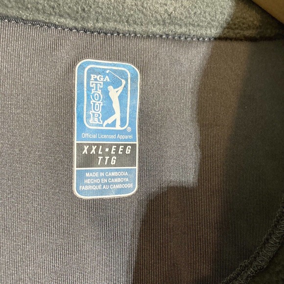 PGA Tour Men's XXL Full Zip Fleece Jacket Color Iron Gate Grey Mock Neck Pockets - Picture 3 of 6